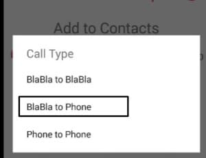 BlaBla Connect الاتصال برقم اخر