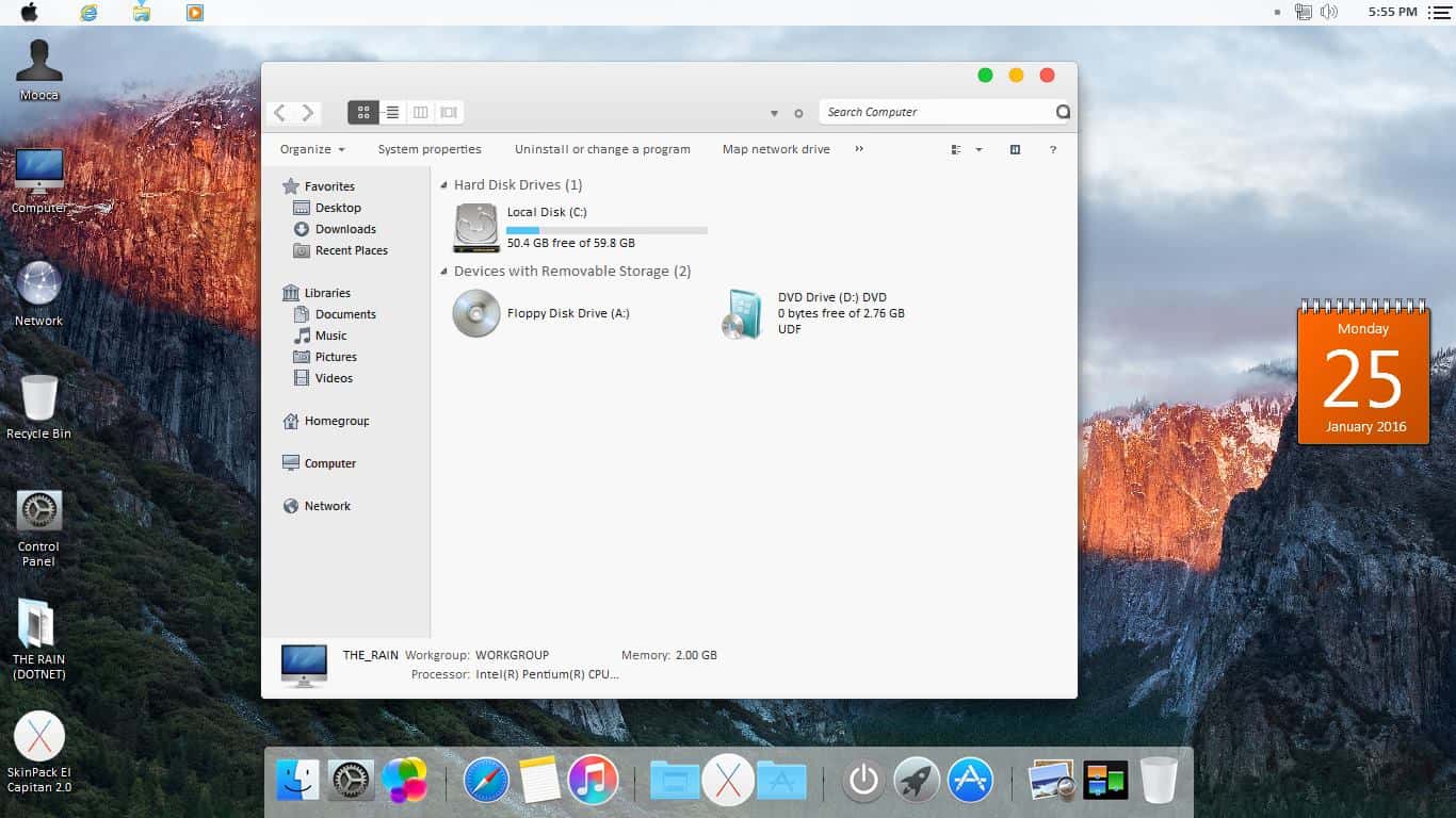 تعرف على هذه الطريقة الرائعة لتحويل شكل الويندوز إلي شكل نظام MAC 5 برنامج SkinPack لتحويل شكل الويندوز لنظام ماك 3
