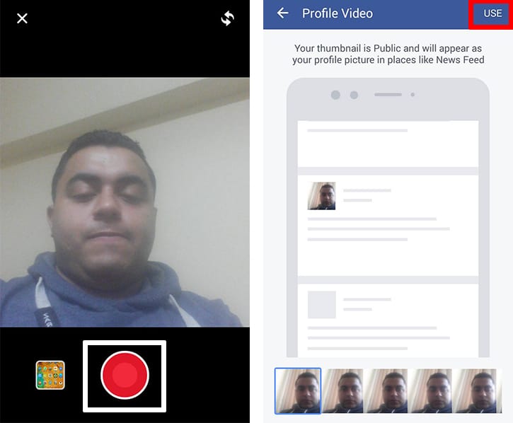 عمل فيديو شخصي على تطبيق فيس بوك بدلاً من الصورة الشخصية 1