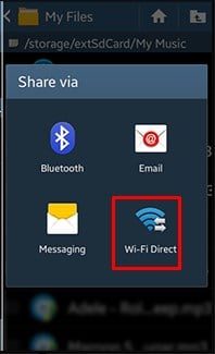 مشاركة الملفات عن طريق WiFi Direct