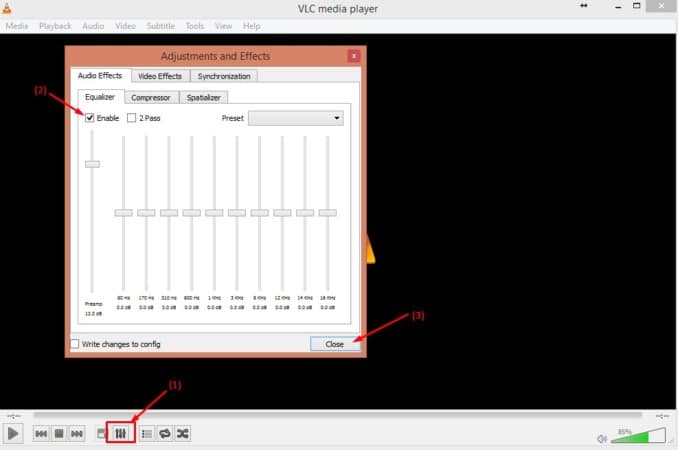معالجة الصوت علي برنامج تشغيل الفيديو VLC 2020