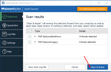 طريقة استخدام adwcleaner