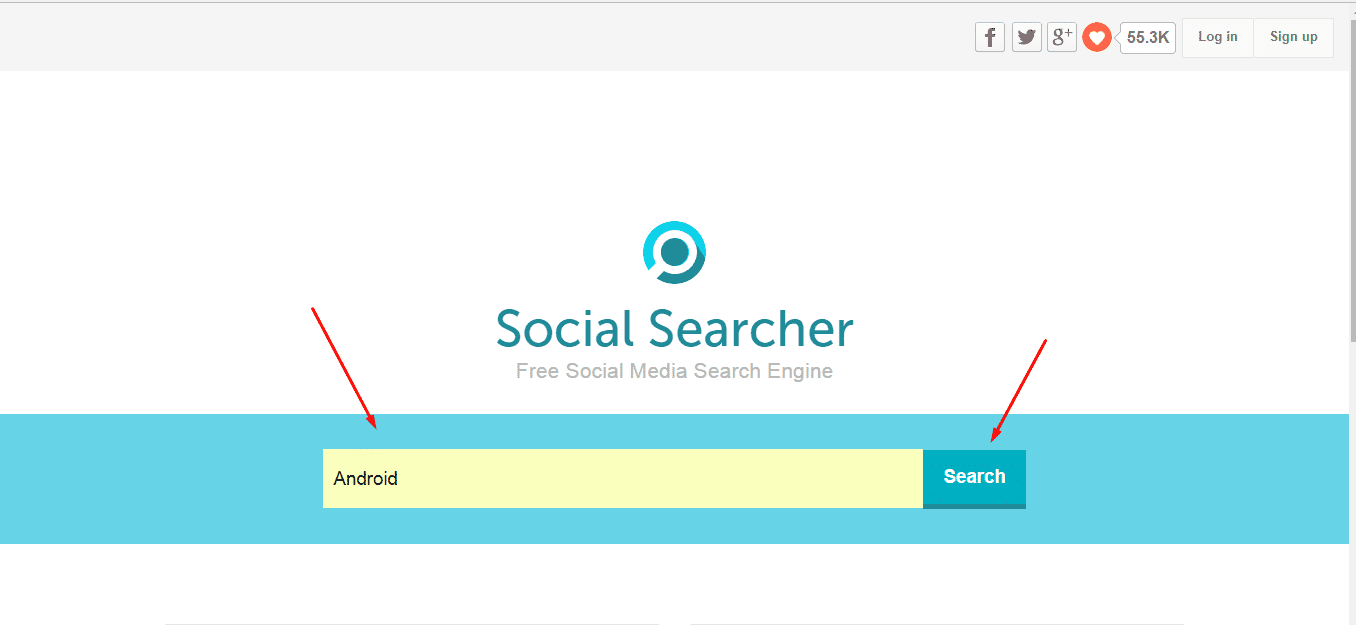 موقع Social Searcher