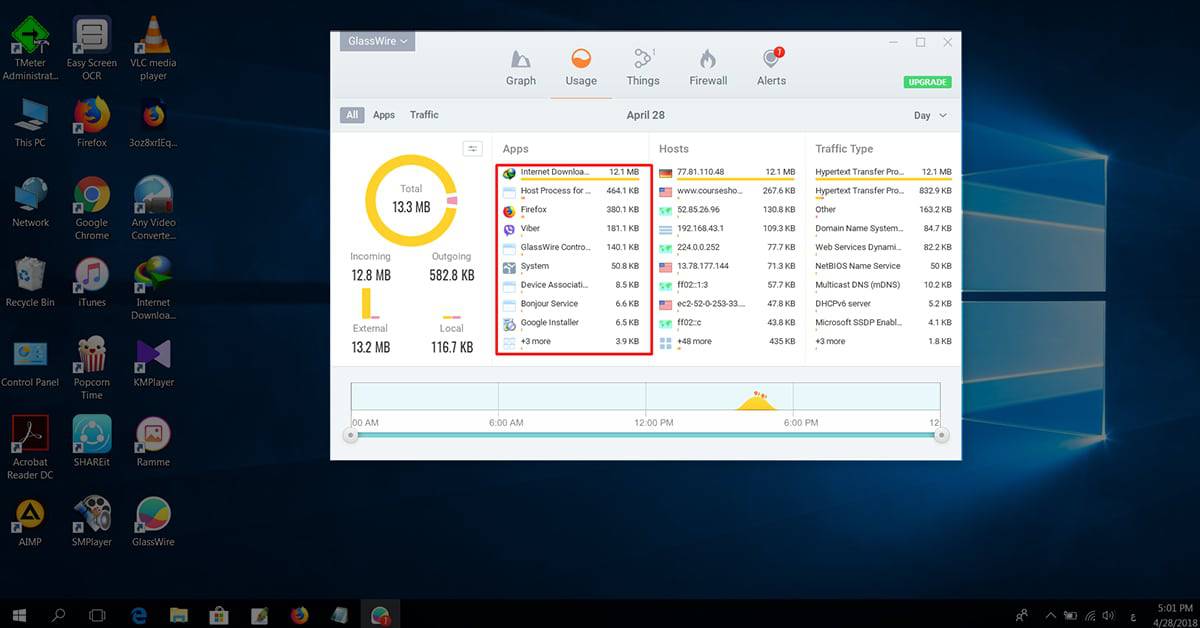 تحميل برنامج GlassWire لمعرفة البرامج التي تستهلك الإنترنت وإيقافها