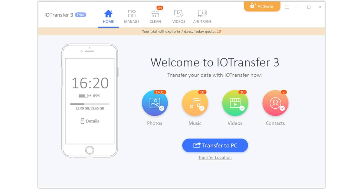 شرح وتحميل برنامج IOTransfer 3 لنقل وتبادل الملفات بين الآيفون والكمبيوتر