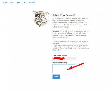 حذف حساب تيليجرام نهائياً
