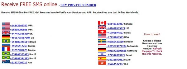 موقع receivefreesms
