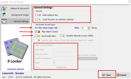 برنامج قفل الكمبيوتر بنمط