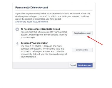 كيفية تعطيل حساب فيس بوك