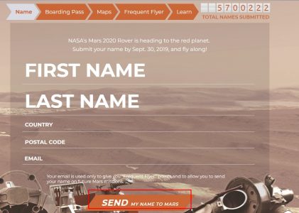 كيفية تسجيل اسمك في رحلة المريخ