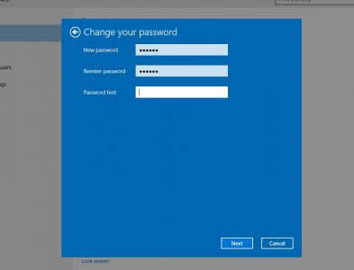 وضع كلمة مرور جديدة علي ويندوز 10