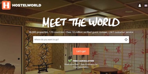 موقع Hostelworld