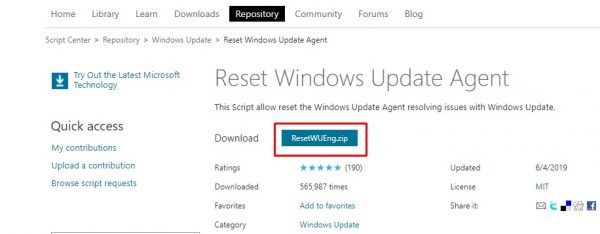 تحميل أداة Reset Windows Update Agent