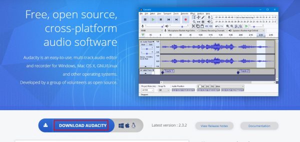 تحميل اداة Audacity لدمج ملفات الصوت