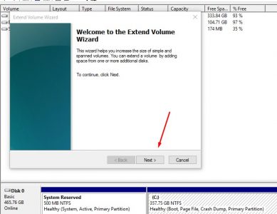 شرح كيفية زيادة مساحة القرص الصلب C