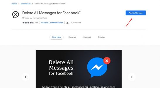 إضافة Delete All Messages for Facebook