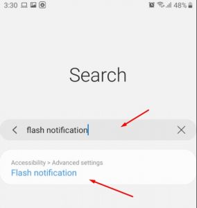 تشغيل الفلاش عند الاتصال سامسونج