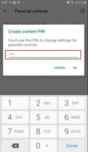 تفعيل خاصية Parental controls