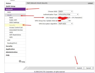 كيفية تغيير رمز الراوتر TE-Data