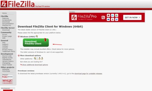 تحميل برنامج FileZilla للكمبيوتر