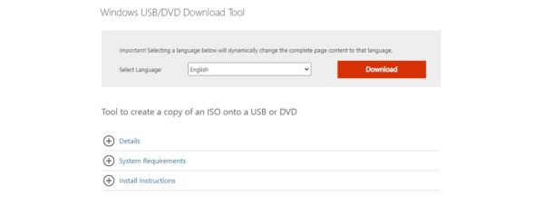شرح كيفية تحميل أداة Windows USBDVD Download Tool