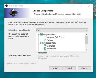 تثبيت برنامج Inkscape